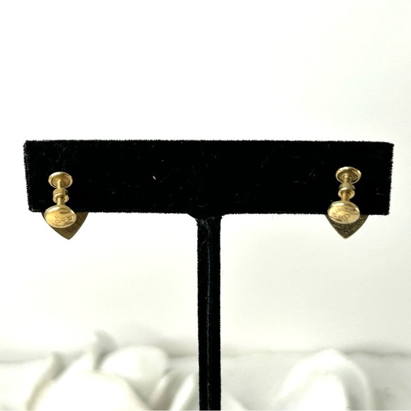 Vintage DCE Screw-back Earrings 14k GF With Tigers-eye Stone - Picture 4 of 8
